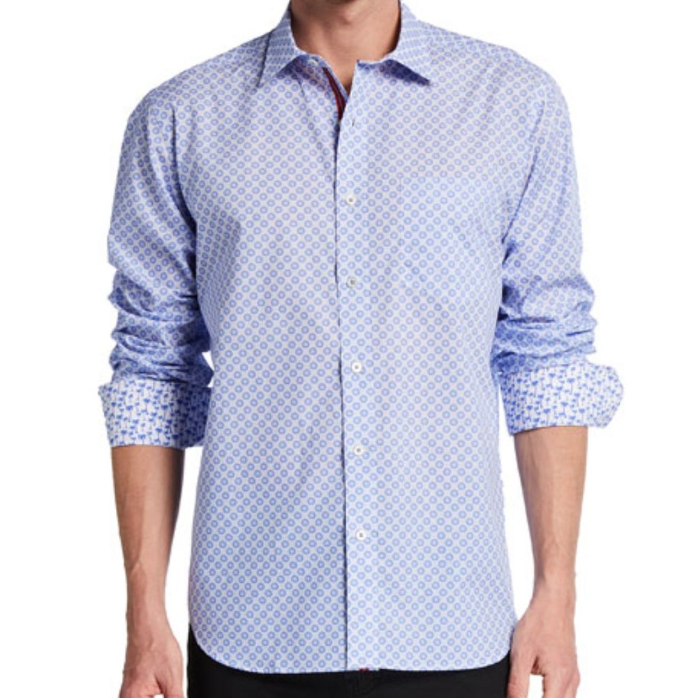Bugatchi Geometric Sports Shirt Size S - washed, never worn
